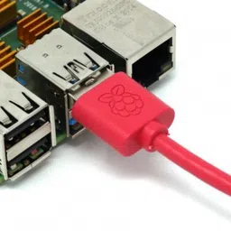 Raspberry Pi Official USB A Male to Micro USB 1m Length - Red Color image 1