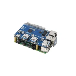 Waveshare USB 3.2 Gen1 And Gigabit Ethernet HUB HAT for Raspberry Pi, 3x USB, 1x Gigabit ETH, Driver-Free image 2
