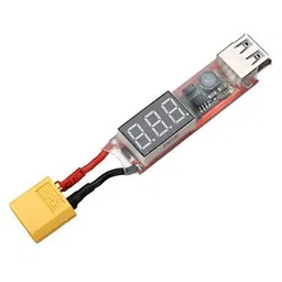 2S-6S Lipo Battery with XT60 Plug to USB Cellphone Charger Adapter with Voltage Display image 1