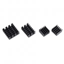 Black 4 in 1 Heat Sink Set Aluminum for Raspberry Pi 4 Model B image 1