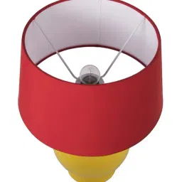 Homesake Yellow Ceramic Table Lamp with Drum Shade (Bulb Included) - Set of 1 image 3