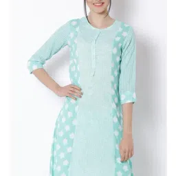 Rangriti Green Woven Pattern A Line Kurta-picture-27