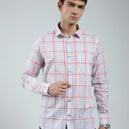 Monte Carlo Pink Cotton Regular Fit Checks Shirt-picture-27