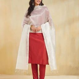 Fabindia White Regular Fit Dupatta-picture-48