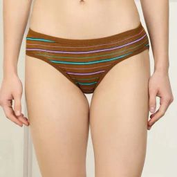 AROUSY Brown Cotton Printed Bikini Panty-image-105