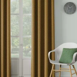 DDECOR Live Beautiful Yellow Polyester 7 ft Door Curtain-32