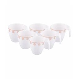White Gold White & Gold Porcelain Coffee Mugs (110 ml) - Set of 6-image-49