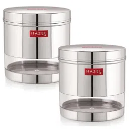 HAZEL Silver Stainless Steel Storage Containers (1350 ml) - Set of 2-image-55