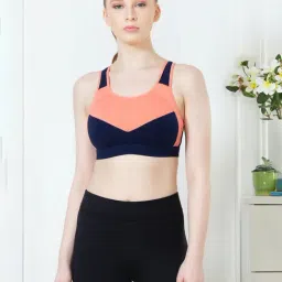 Van Heusen Navy & Peach Round Neck Sports Bra-picture-16