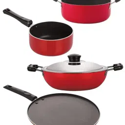 Nirlon Red Aluminium Non- Stick Cookware - Set of 4-picture-16