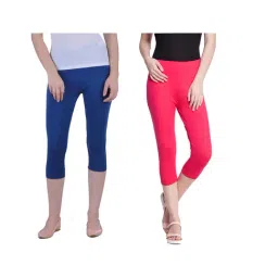 Dollar Missy Blue & Pink Slim Fit Capris Pack of - 2-image-71