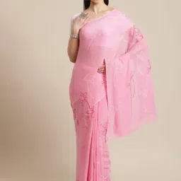 Kalakari India Pink Cotton Printed Saree With Unstitched Blouse-picture-27
