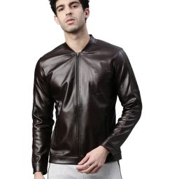 Proline Dark Maroon Full Sleeves Mandarin Collar Jacket-image-34