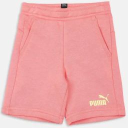 Puma Kids Carnation Pink Cotton Plain Shorts-image-97