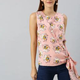 Rare Peach Floral Print Top-image-5