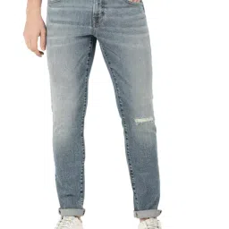 EVERBLUE Blue Tapered slim Fit Midrise Stretchable Jeans-image-8