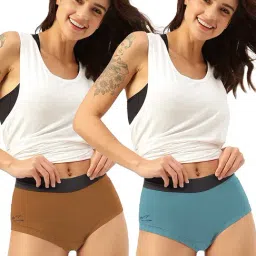 Freecultr Brown & Teal Hipster Panty - Pack of 2-image-76