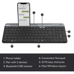 Logitech K580 920-009210 Wireless Keyboard (Black) image 3