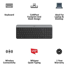 Logitech K580 920-009210 Wireless Keyboard (Black) image 4