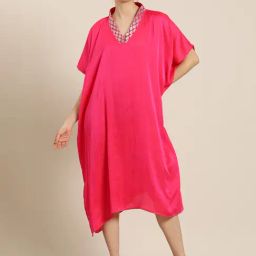 Qurvii Desi Fuchsia Pink Kimono Dress-image-24
