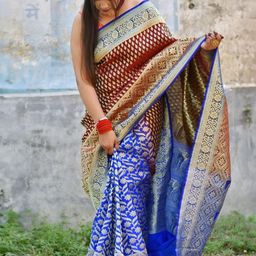 all about you Women Woven Design Zari Pure Silk Banarasi Saree-image-101