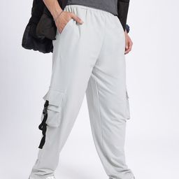 glitchez Men Terry Crew Cargo-Style Relaxed Fit Track Pants-image-86