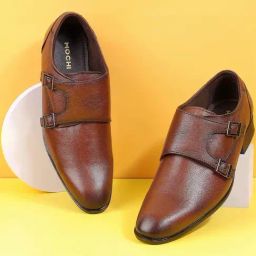 Mochi Men's Tan Monk Shoes-image-52