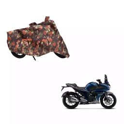 Auto Pearl Waterproof Two Wheeler Cover For Yamaha Fazer 25 (Green & Multi Color)-image-4
