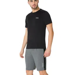 Van Heusen Performance Regular Fit Swift Dry High Stretch Solid Knit Shorts - Charcoal Melange image 3