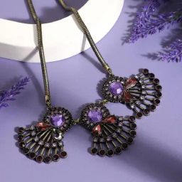 Sohi Multicolour Designer Statement Stones Necklace-11