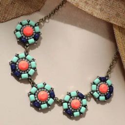 Sohi Multicolour Designer Statement Stones Necklace-13