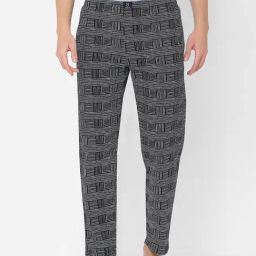 Urban Scottish Black Regular Fit Printed Lounge Pants-image-37