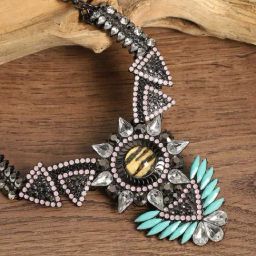 Sohi Multicolour Designer Statement Stones Necklace-33