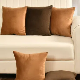 Shadowkart Set of 5 Fibre Filled Faux Velvet Ultra Soft Sleep Pillow-image-78