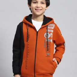 Monte Carlo Kids Orange & Black Printed Full Sleeves Sweatshirt-image-60