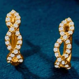 P.N.Gadgil Jewellers 22KT (916) BSI Hallmarked Yellow Gold Joyful Jems Hoop Earring for Women-image-60