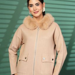 Mafadeny Round Neck Zipper Coats-image-27