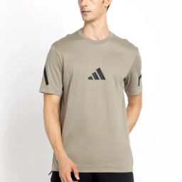 Adidas Brown Cotton Regular Fit Logo Printed Sports T-Shirt-image-65