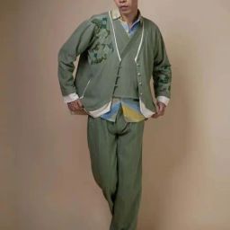Lafaani Olive Meadows Unisex Rounded Hem Jacket-image-69