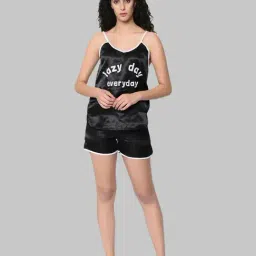 Da Intimo Black Printed Camisole With Shorts-image-99