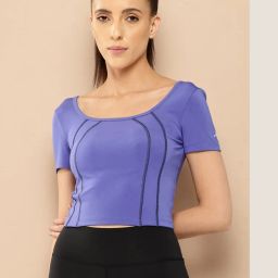 Alcis Purple Curve Line Crop T-Shirt-picture-0