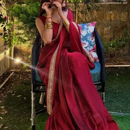 Being Naari Embroidered Fusion Saree-image-91