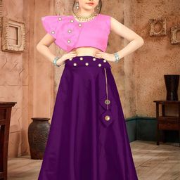 LIZUL Girls Mirror Work Ready to Wear Lehenga &-image-54