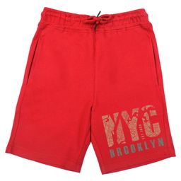 Wear Your Mind NYC Text Print Shorts - Red-image-36