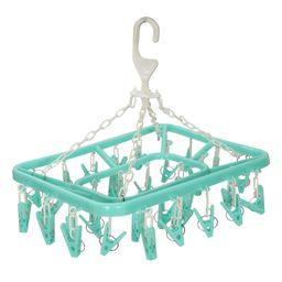 Fun Homes Folding Baby Clothes Drying Rack With 32 Clips - Green-7