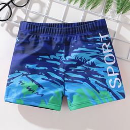 Pine Active Text Print Swimming Trunk - Blue-image-10