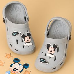 Yellow Bee Disney Perforated Clogs With Mickey Mouse Charms - Grey-picture-6