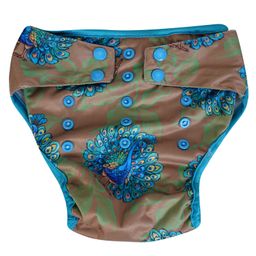 Elly Belly Reusable cloth diaper Button Closure Free Size (03 Months to 3 Years) - Peacock Printed-image-22