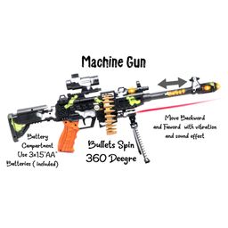 Fiddlerz Army Style Toy Gun With Light & Music - Blue image 4