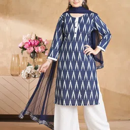 Aarika Girls Ethnic Motifs Printed Pure Cotton Straight Kurta-21